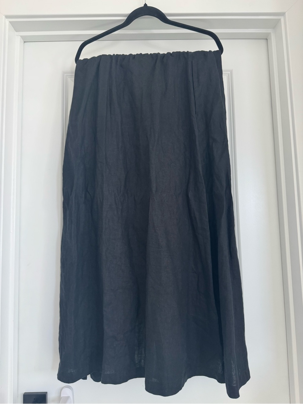 Quince Black Linen Maxi Skirt